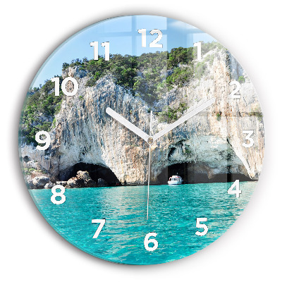 Ceas perete din sticlă rotund Peștera subacvatică