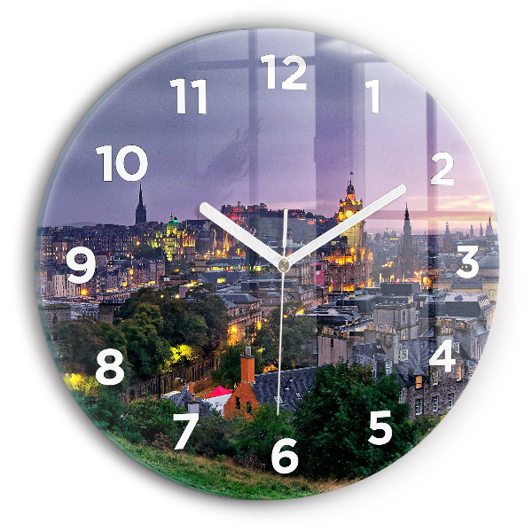 Ceas de sticlă pe perete rotund Edinburgh de la Calton Hill