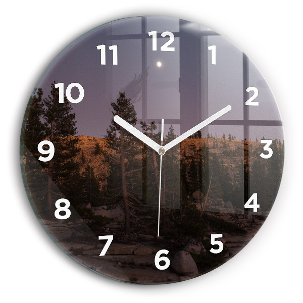 Ceas perete din sticlă rotund Drumul stâncos al lui Yosemite