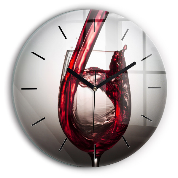 Pahar de vin Ceas perete din sticlă rotund