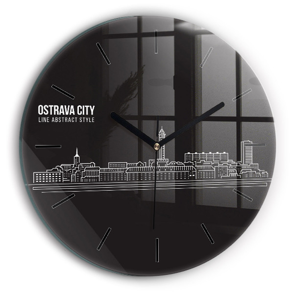 Desen orașul Ostrava Ceas din sticlă rotund