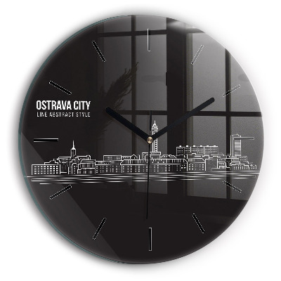Desen orașul Ostrava Ceas din sticlă rotund