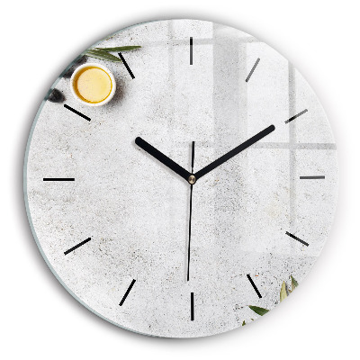 Măsline minimaliste Ceas perete din sticlă rotund