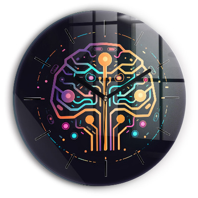 Abstracție colorată Ceas perete din sticlă rotund