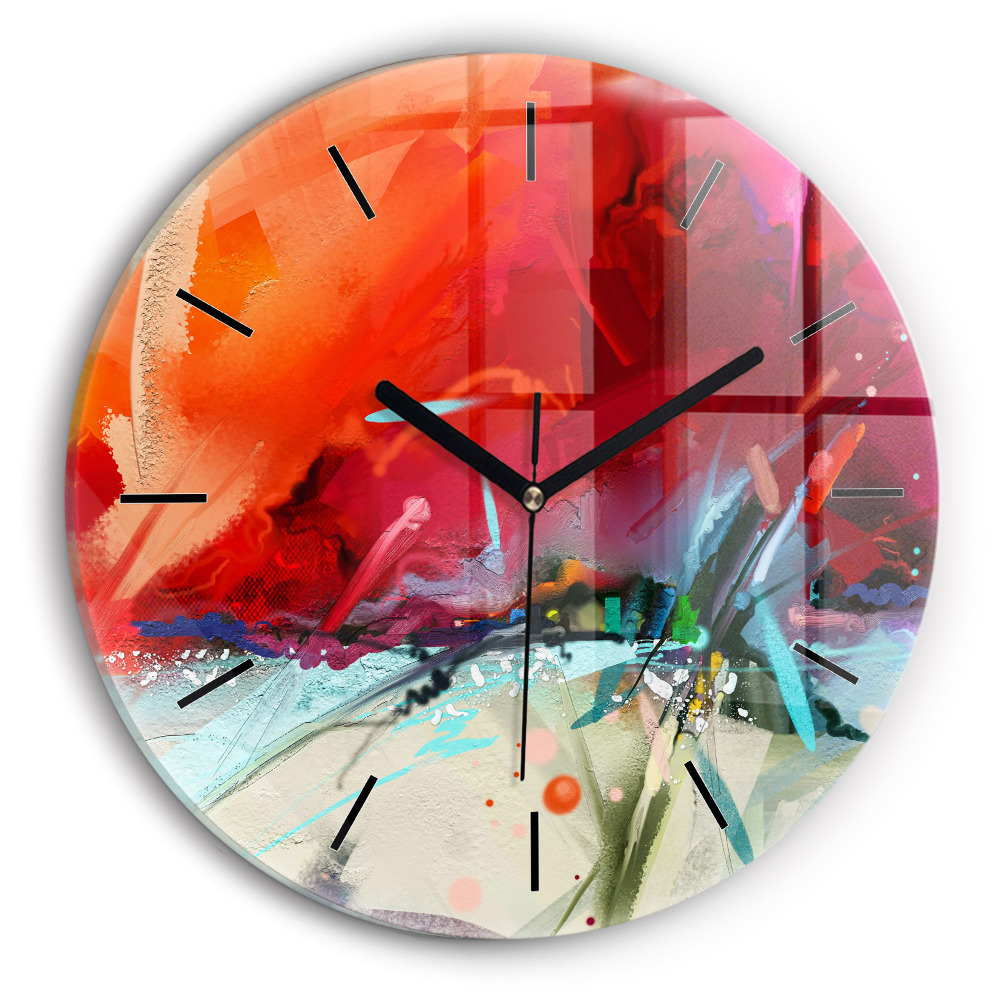 Rânduri de condimente Ceas de sticlă pe perete rotund