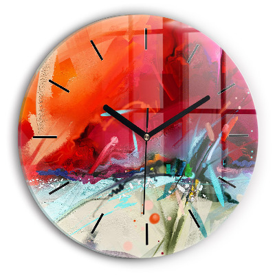 Rânduri de condimente Ceas de sticlă pe perete rotund