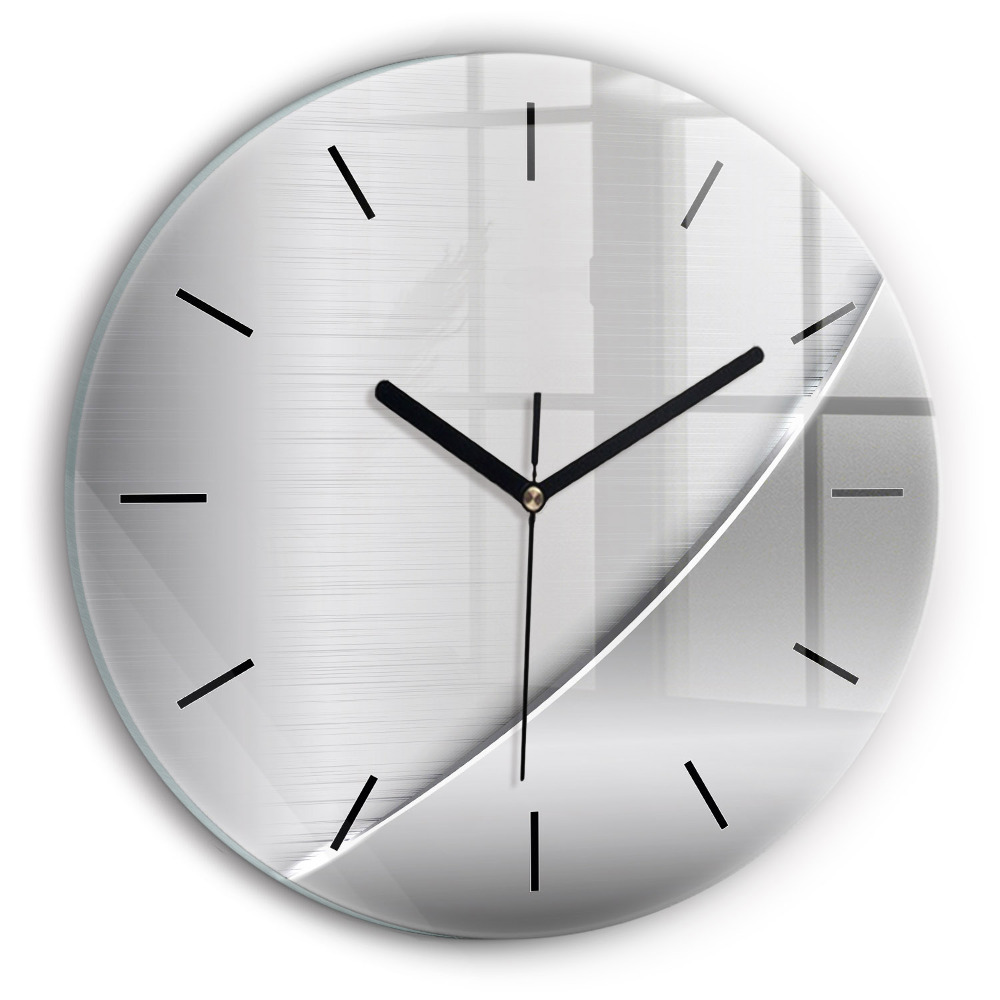 Model argintiu Ceas din sticlă rotund