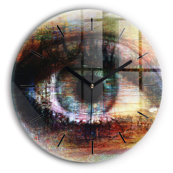 Street Art Eye Ceas rotund de perete din sticlă