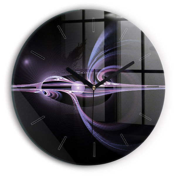 Abstracție violet Ceas rotund de perete din sticlă