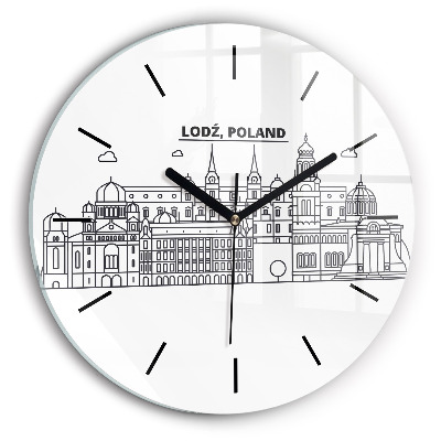Panorama arhitecturii Łódź Ceas de sticlă pe perete rotund