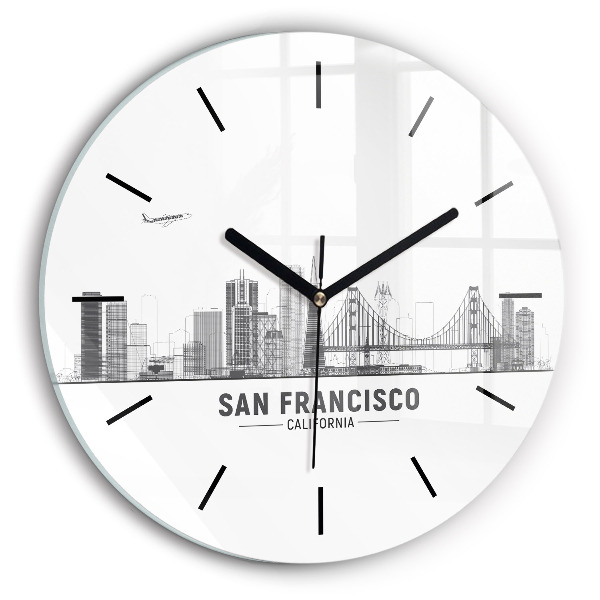 Panorama San Francisco Ceas din sticlă rotund