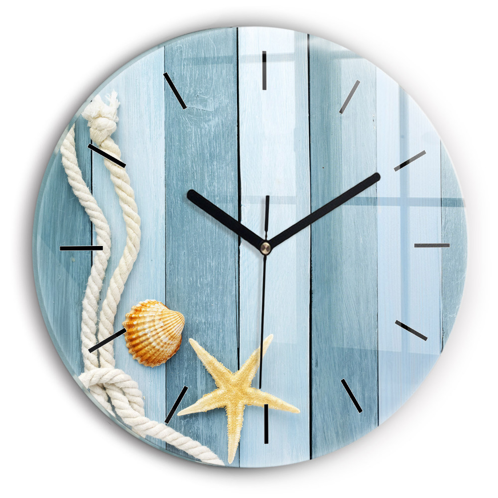 Scânduri în dungi și un papion Ceas perete din sticlă rotund