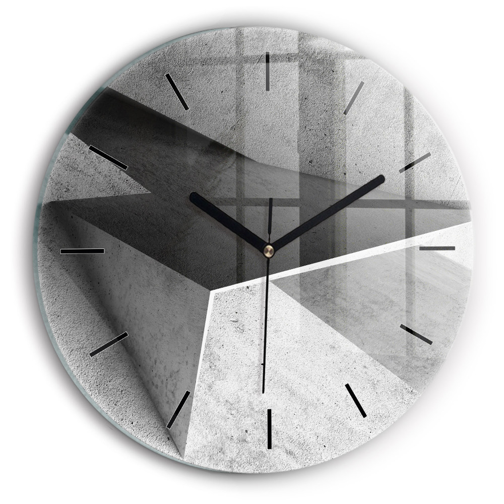 Triunghiuri abstracte Ceas de sticlă pe perete rotund