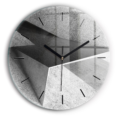 Triunghiuri abstracte Ceas de sticlă pe perete rotund