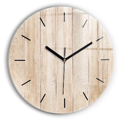 Textura din lemn Ceas perete din sticlă rotund