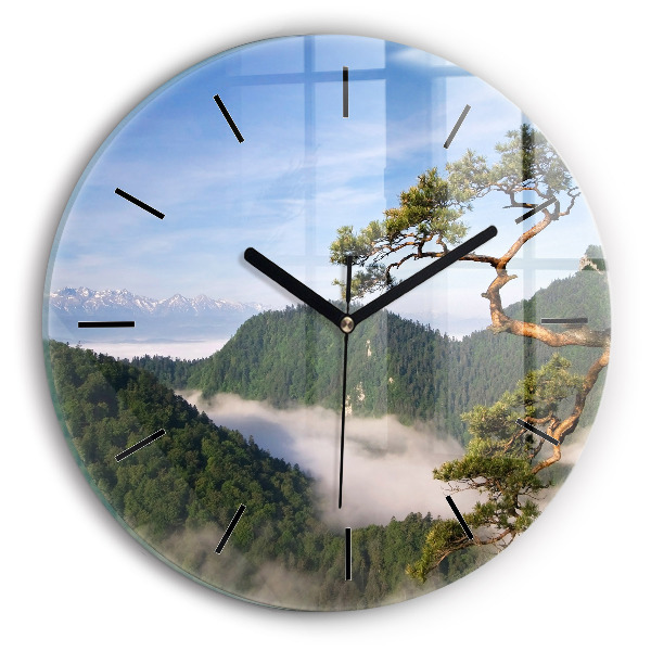 Sokolica Wierch în Munții Pieniny Ceas rotund de perete din sticlă