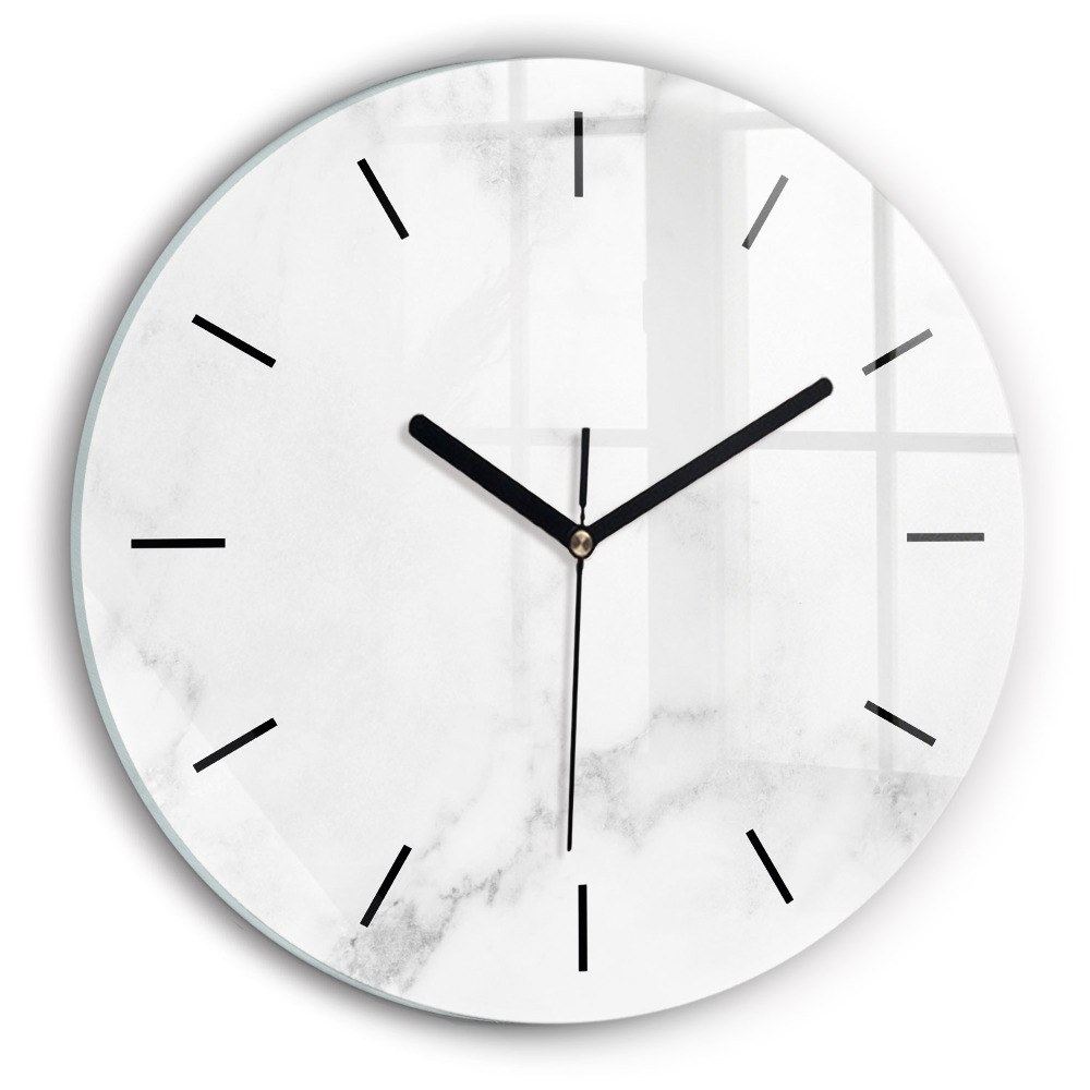 Marmură elegantă Ceas din sticlă rotund