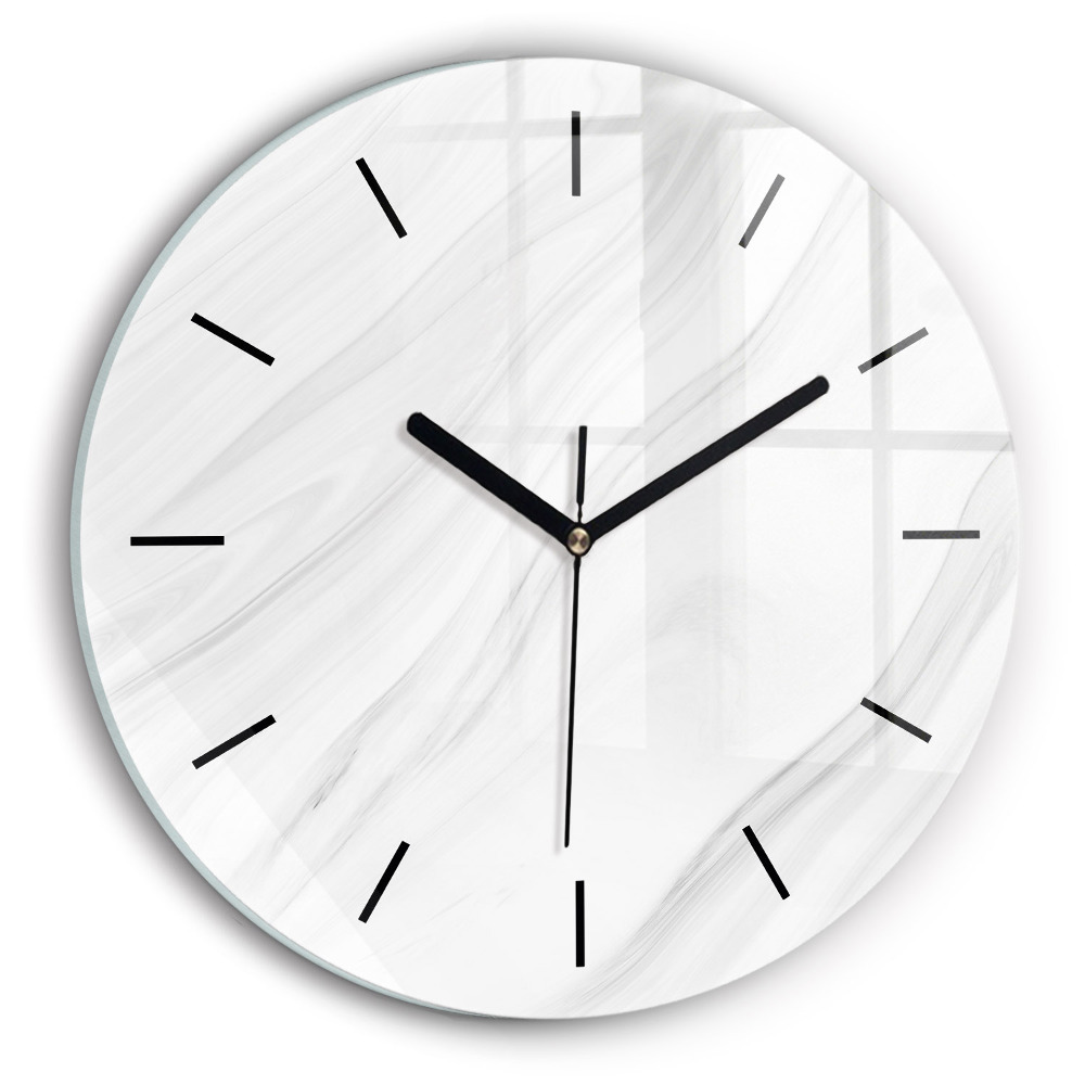 Marmură decorativă Ceas perete din sticlă rotund