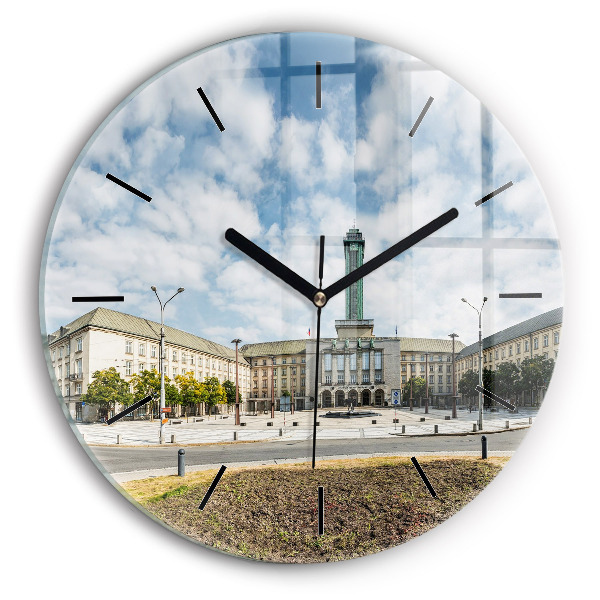 Panorama orasului Ostrava Ceas rotund de perete din sticlă