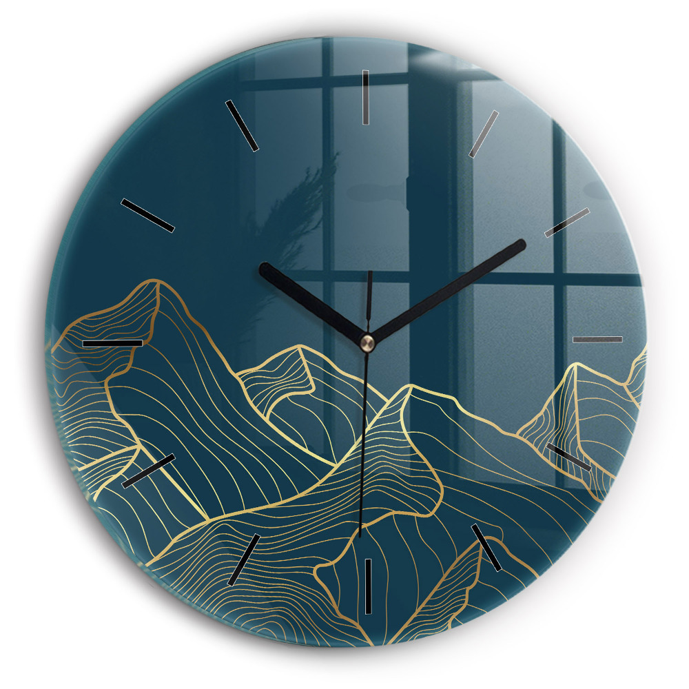 Schiță a munților Ceas de sticlă pe perete rotund