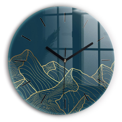 Schiță a munților Ceas de sticlă pe perete rotund