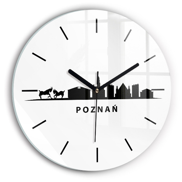 Grafică panoramică Poznań Ceas din sticlă rotund