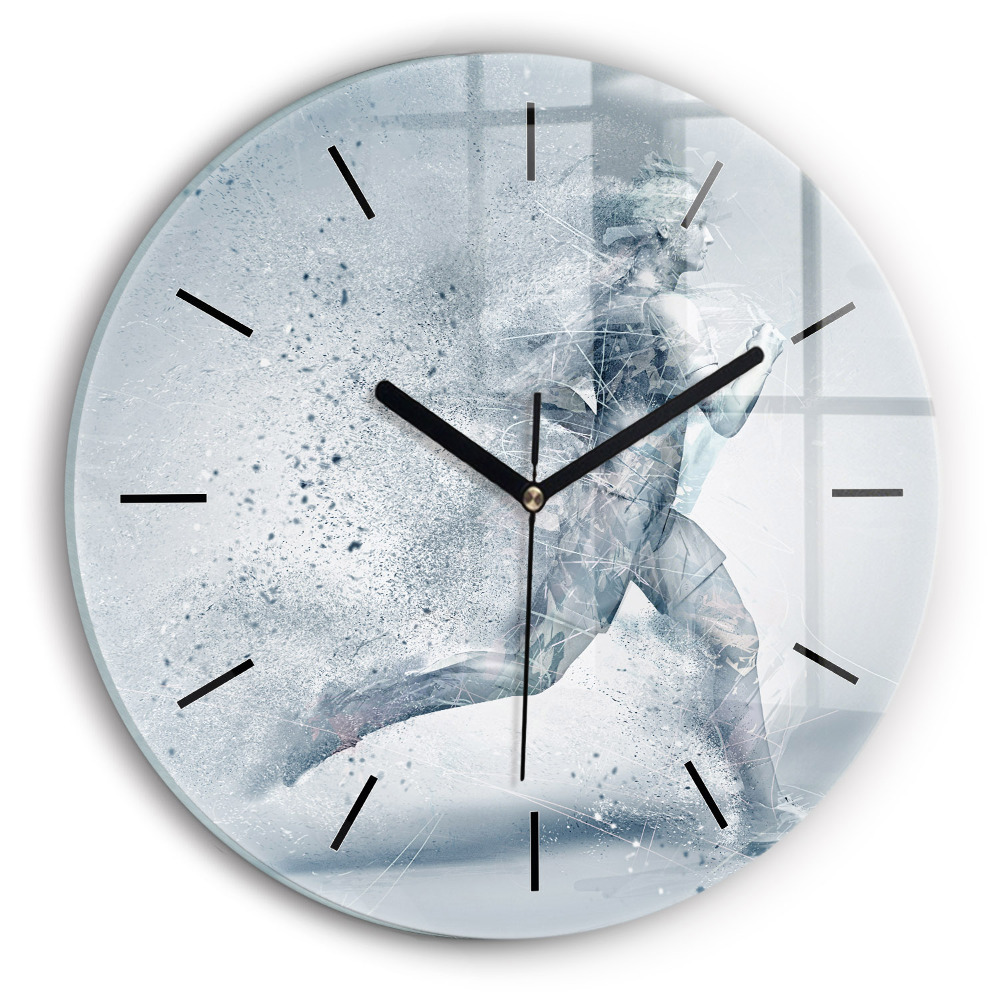 Alergător Ceas de sticlă pe perete rotund