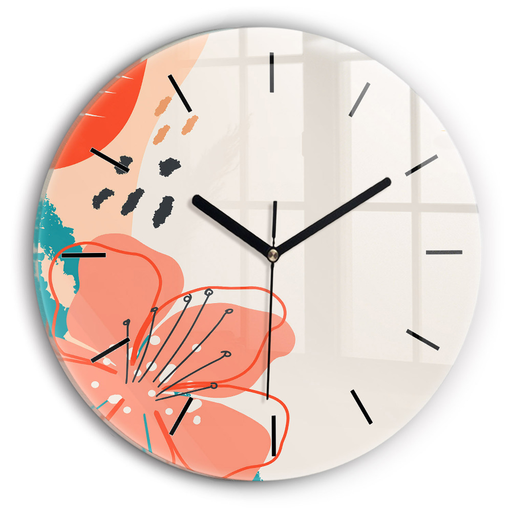 Plante hawaiene Ceas de sticlă pe perete rotund