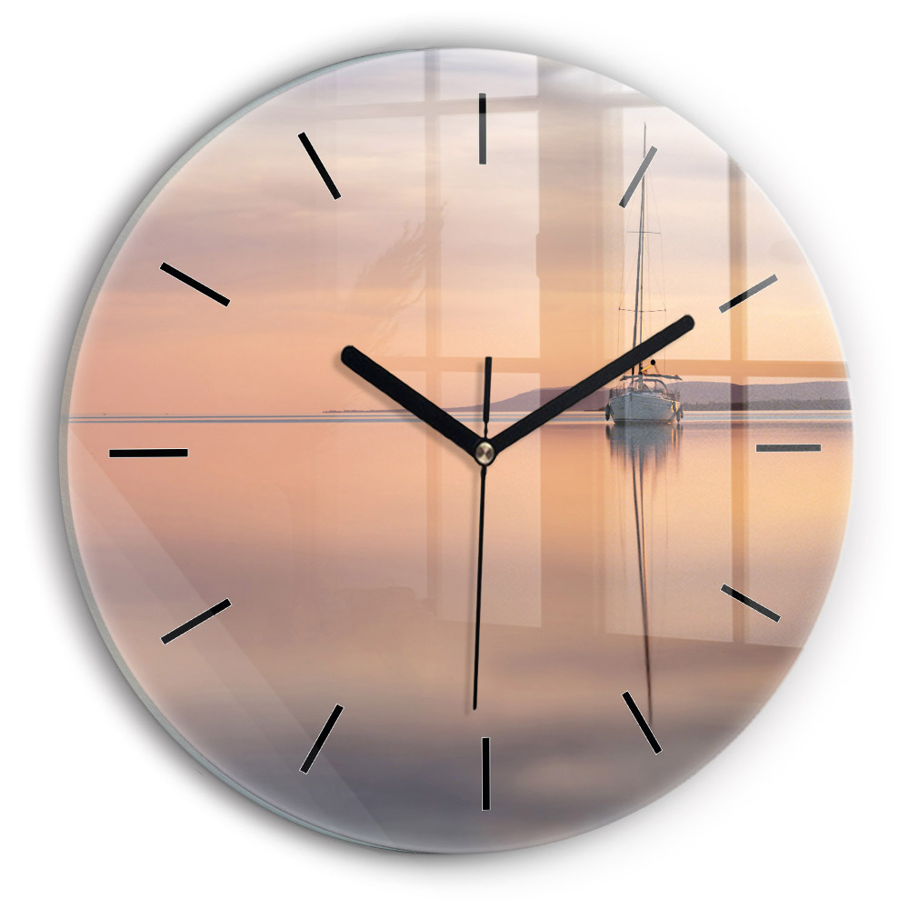 Lacul Balaton SUA Ceas rotund de perete din sticlă