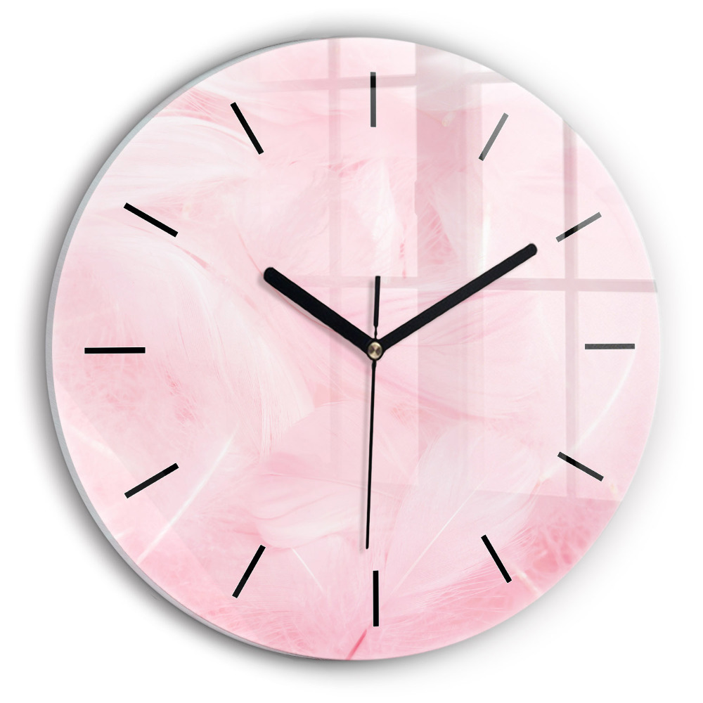 Pene – abstracție Ceas rotund de perete din sticlă