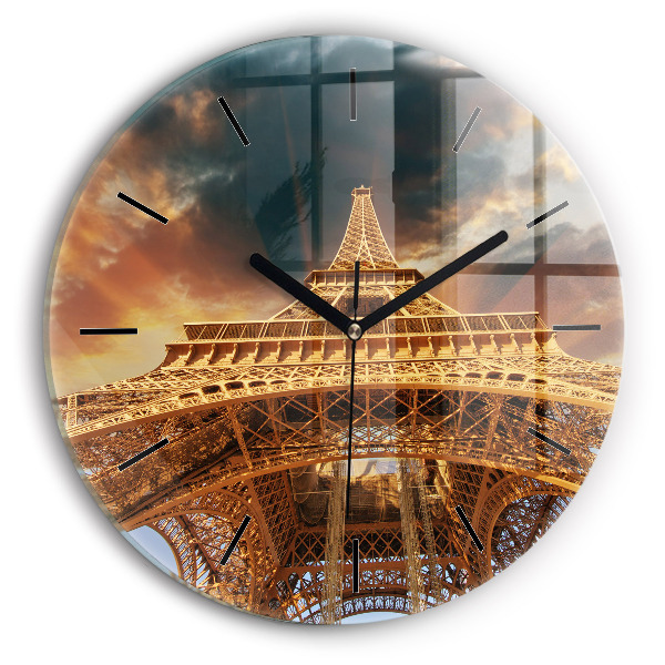 turnul Eiffel Ceas rotund de perete din sticlă