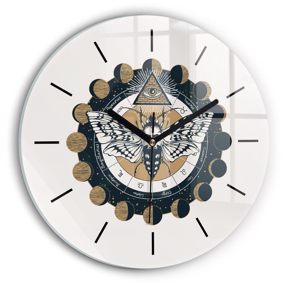 Fazele lunii și ochiul Ceas din sticlă rotund