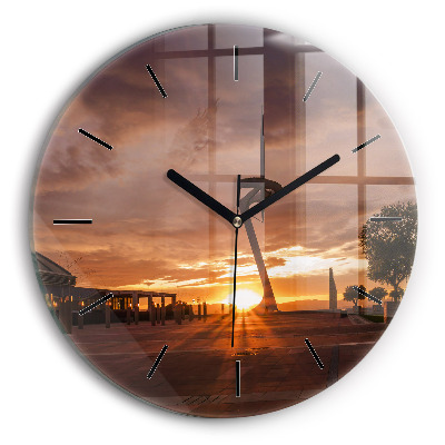 Parcul Olimpic Barcelona Ceas de sticlă pe perete rotund