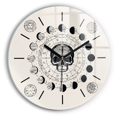 Fazele lunii Ceas perete din sticlă rotund