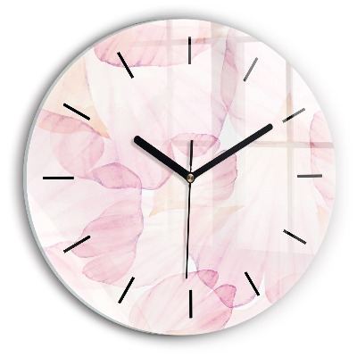 Petale de acuarelă Ceas rotund de perete din sticlă