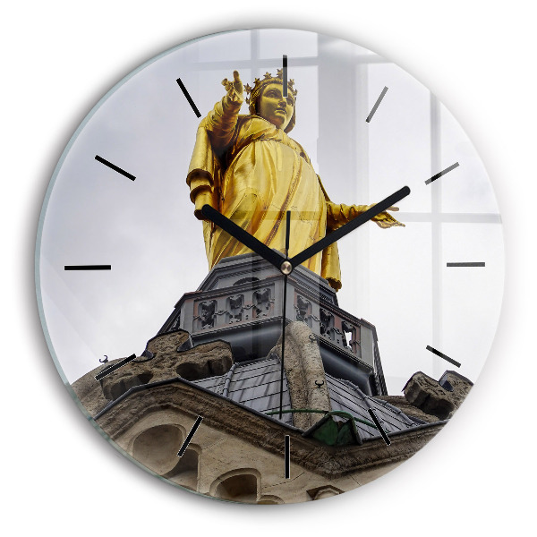 Statuia Maicii Domnului din Lyon Ceas din sticlă rotund