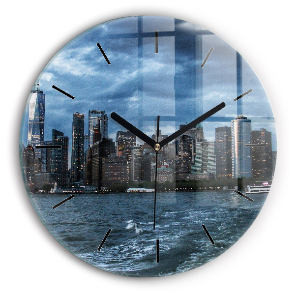 Panorama New York-ului Ceas din sticlă rotund