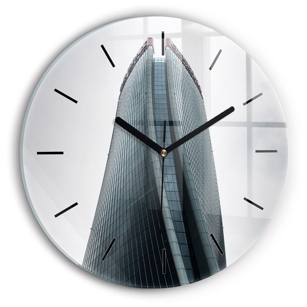 Zgârie-nori din Milano Ceas rotund de perete din sticlă