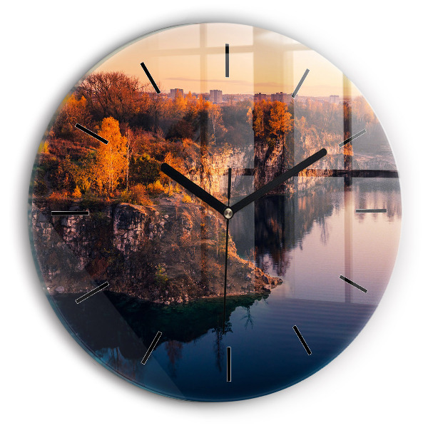 Lacul Zakrzówek din Cracovia Ceas rotund de perete din sticlă