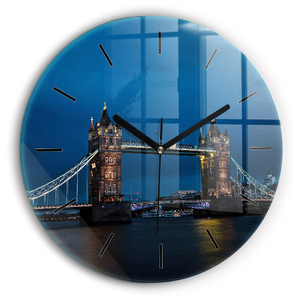 Tower Bridge Londra noaptea Ceas perete din sticlă rotund
