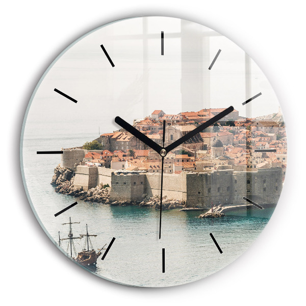 Nava cu pânze în Dubrovnik Ceas din sticlă rotund