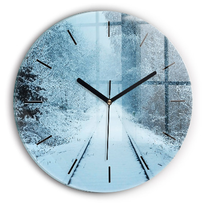 Căprioare pe șine Ceas din sticlă rotund