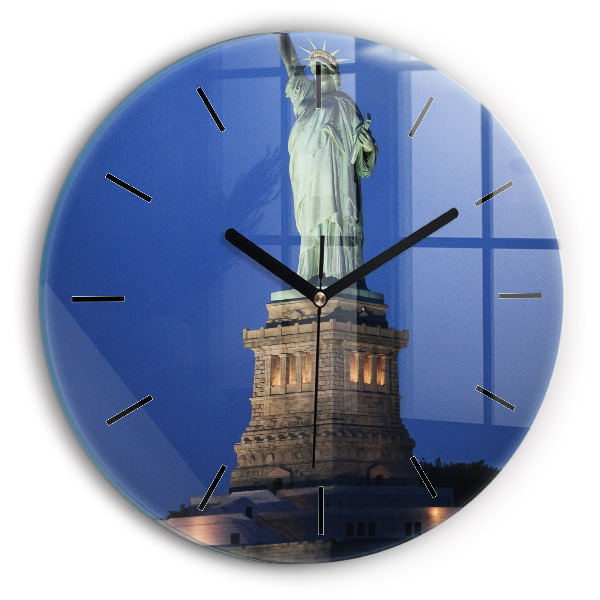 Statuia Libertății New York Ceas perete din sticlă rotund