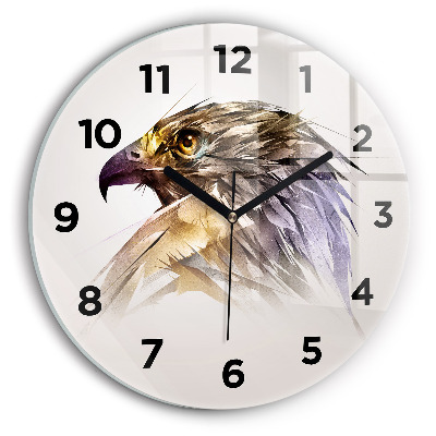 Ceas perete din sticlă rotund Pasăre de prădăre