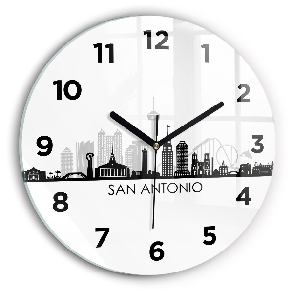 Ceas perete din sticlă rotund Orașul San Antonio Texas