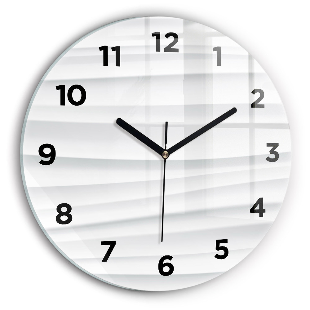 Ceas de sticlă pe perete rotund Textura valuri