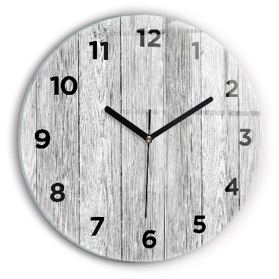 Ceas perete din sticlă rotund Panouri din lemn