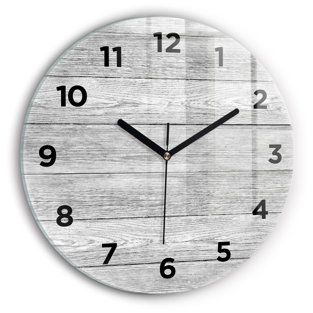 Ceas din sticlă rotund Panouri din lemn