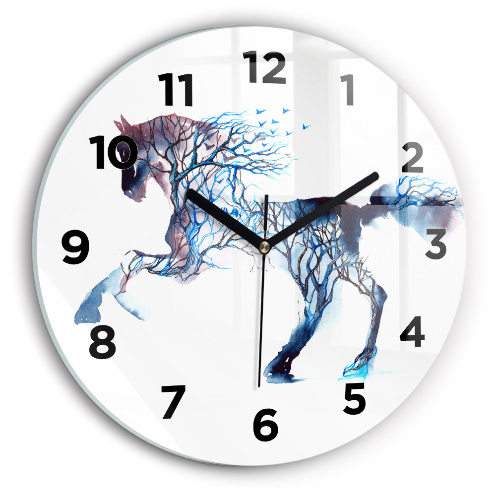Ceas rotund de perete din sticlă Natura animalului