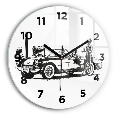 Ceas din sticlă rotund Ilustrație retro